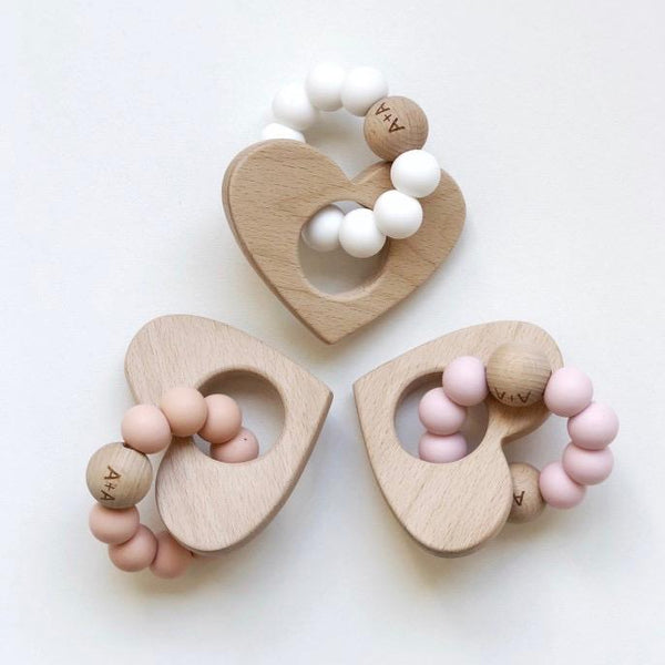 HEART TEETHER - Baby Pink
