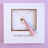 'J' PINK GLITTER INITAL Necklace