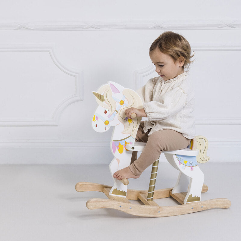 PETILOU TRADITIONAL ROCKING UNICORN CAROUSEL