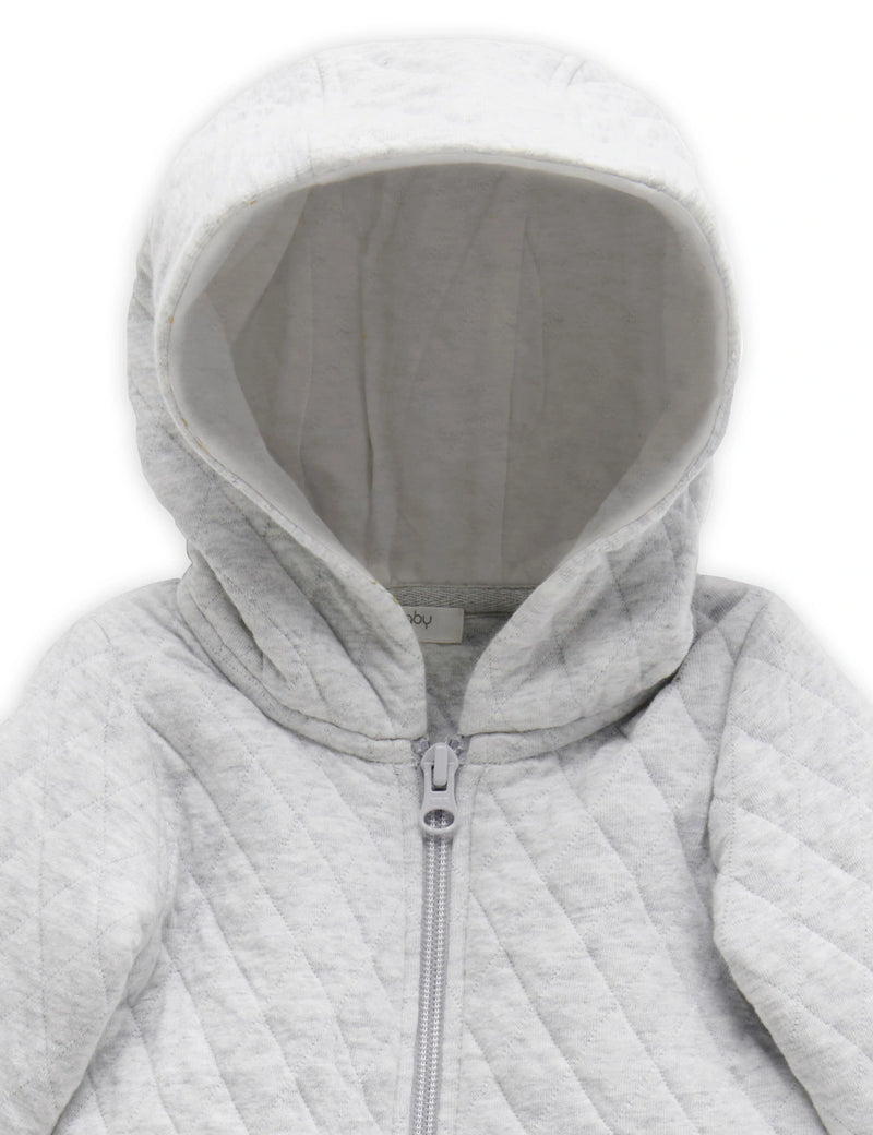 QUILTED GROWSUIT - Pale Grey