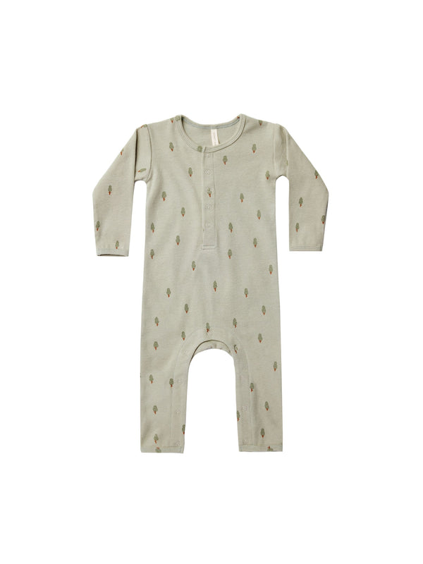 RIBBED BABY JUMPSUIT - Trees