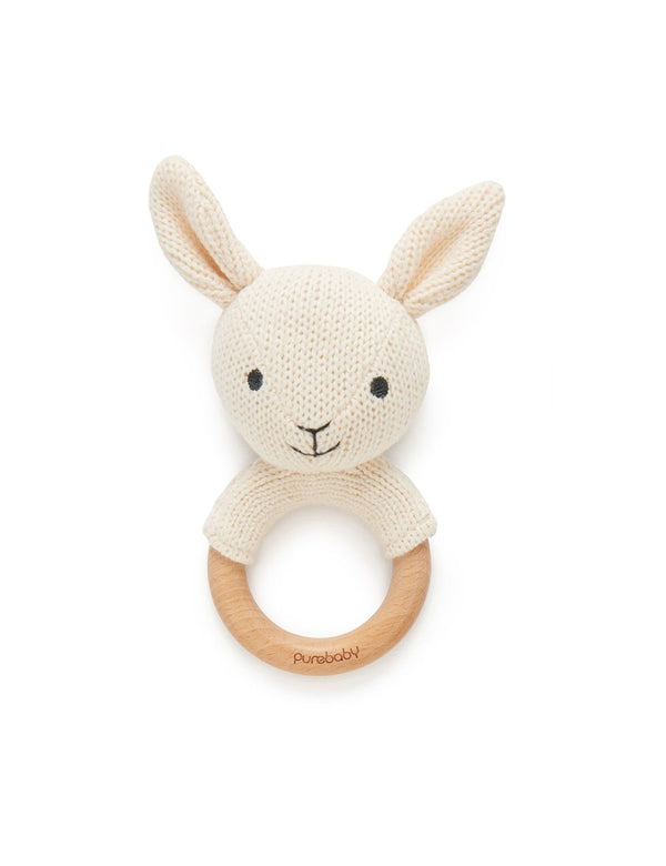 KNITTED RABBIT RATTLE