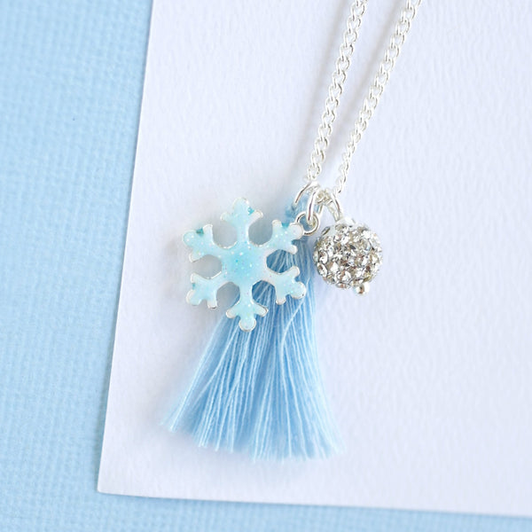 SNOWFLAKE 2- Light Blue Necklace