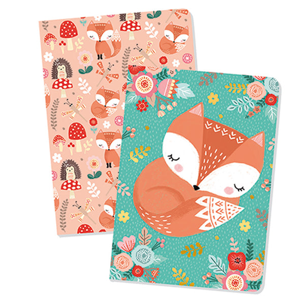 TWIN PACK FOX & UNICORN NOTEBOOKS