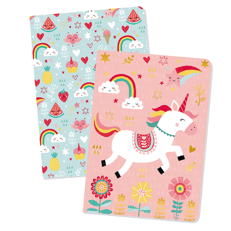 TWIN PACK FOX & UNICORN NOTEBOOKS