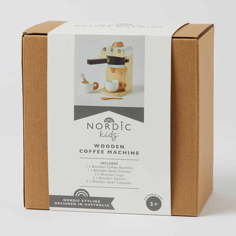 WOODEN COFFEE MACHINE SET
