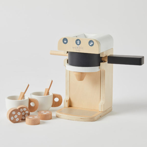 WOODEN COFFEE MACHINE SET