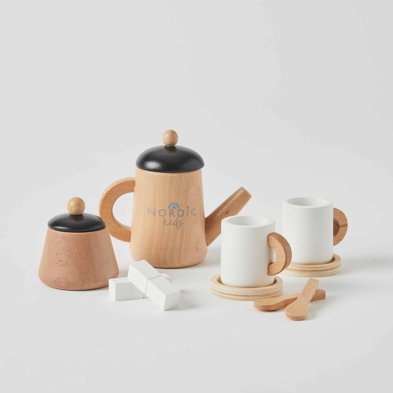 WOODEN TEA SET