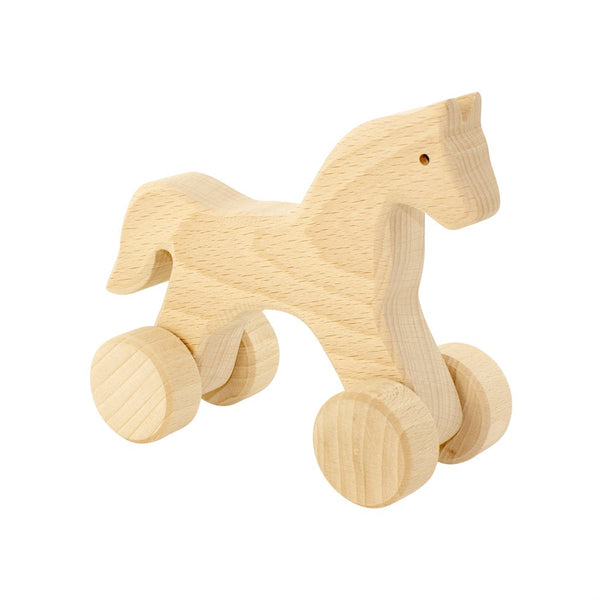 WOODEN PUSH ALONG HORSE -  Abby