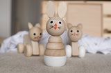 WOODEN RABBIT STACKING PUZZLE - Bonnie