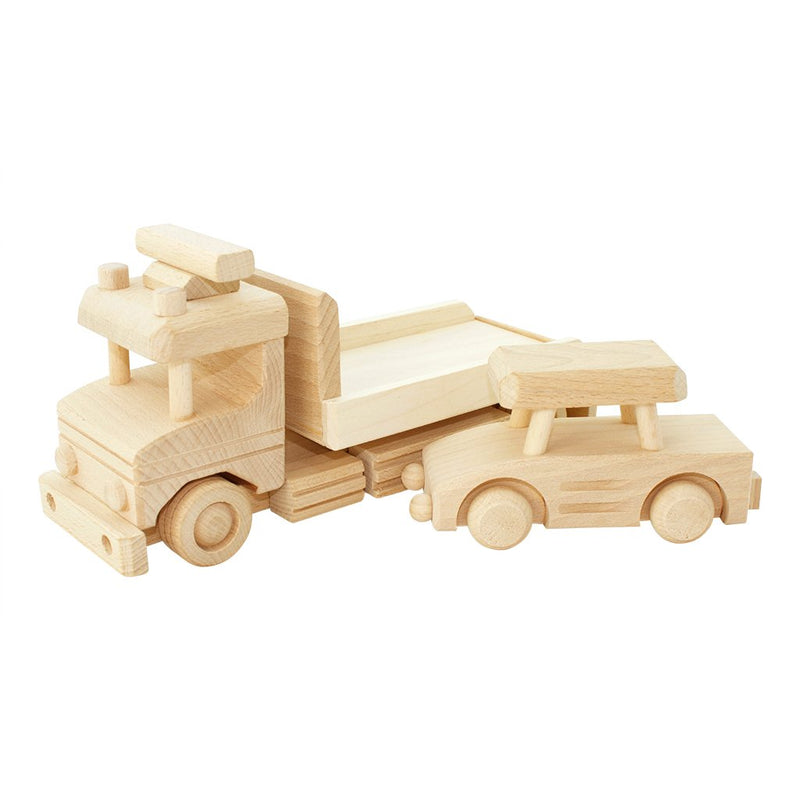 WOODEN TOW TRUCK WITH CAR - Jackson