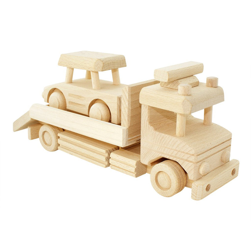 WOODEN TOW TRUCK WITH CAR - Jackson