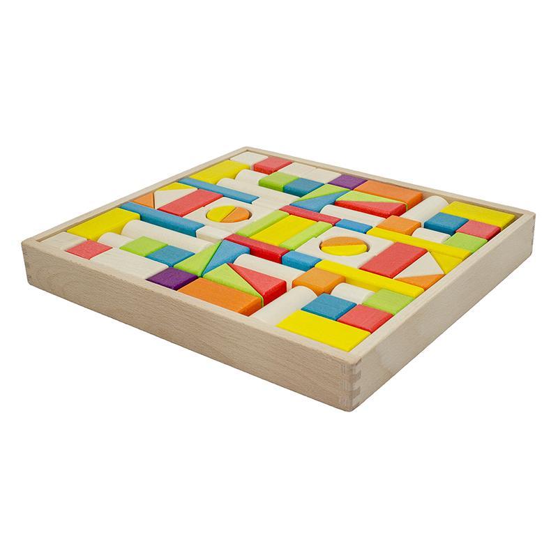 74 PIECE WOODEN BLOCK TRAY