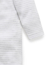 ZIP GROWSUIT - Pale Grey Melange Stripe
