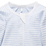 ZIP GROWSUIT - Pale Blue Melange Stripe