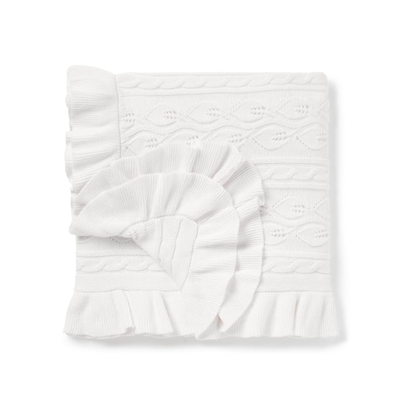 SNOW RUFFLE KNIT BLANKET