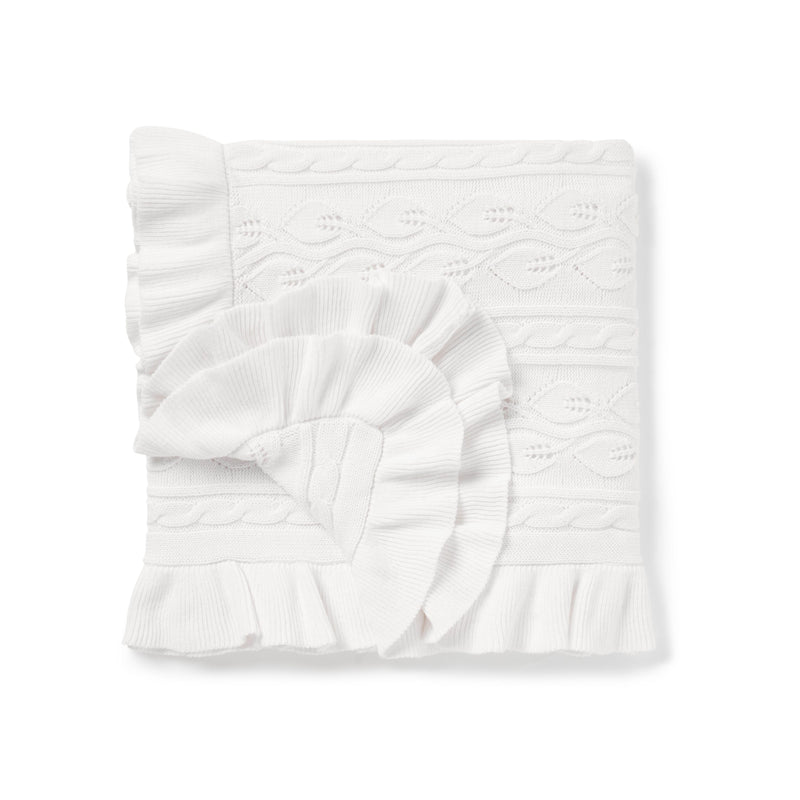 SNOW RUFFLE KNIT BLANKET