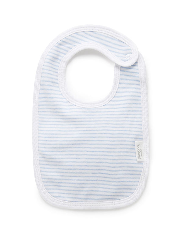 ESSENTIALS BIB - Pale Blue Melange Stripe