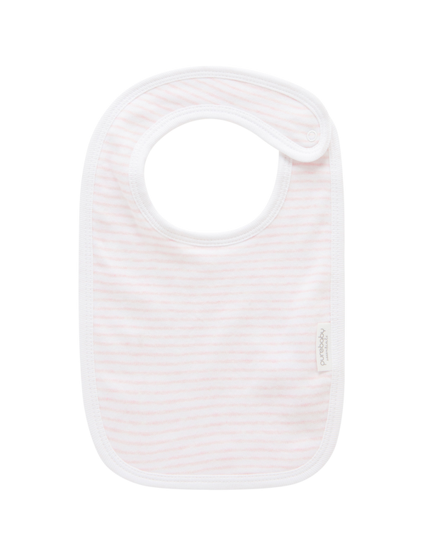 ESSENTIALS BIB - Pale Pink Melange Stripe