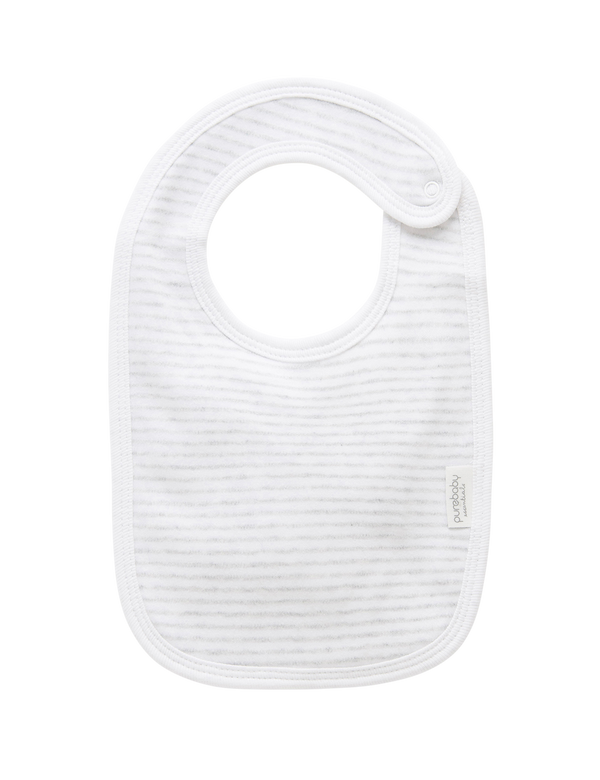 ESSENTIALS BIB - Pale Grey Melange Stripe